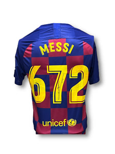 Jersey / Barcelona / Lionel Messi (672 goles)