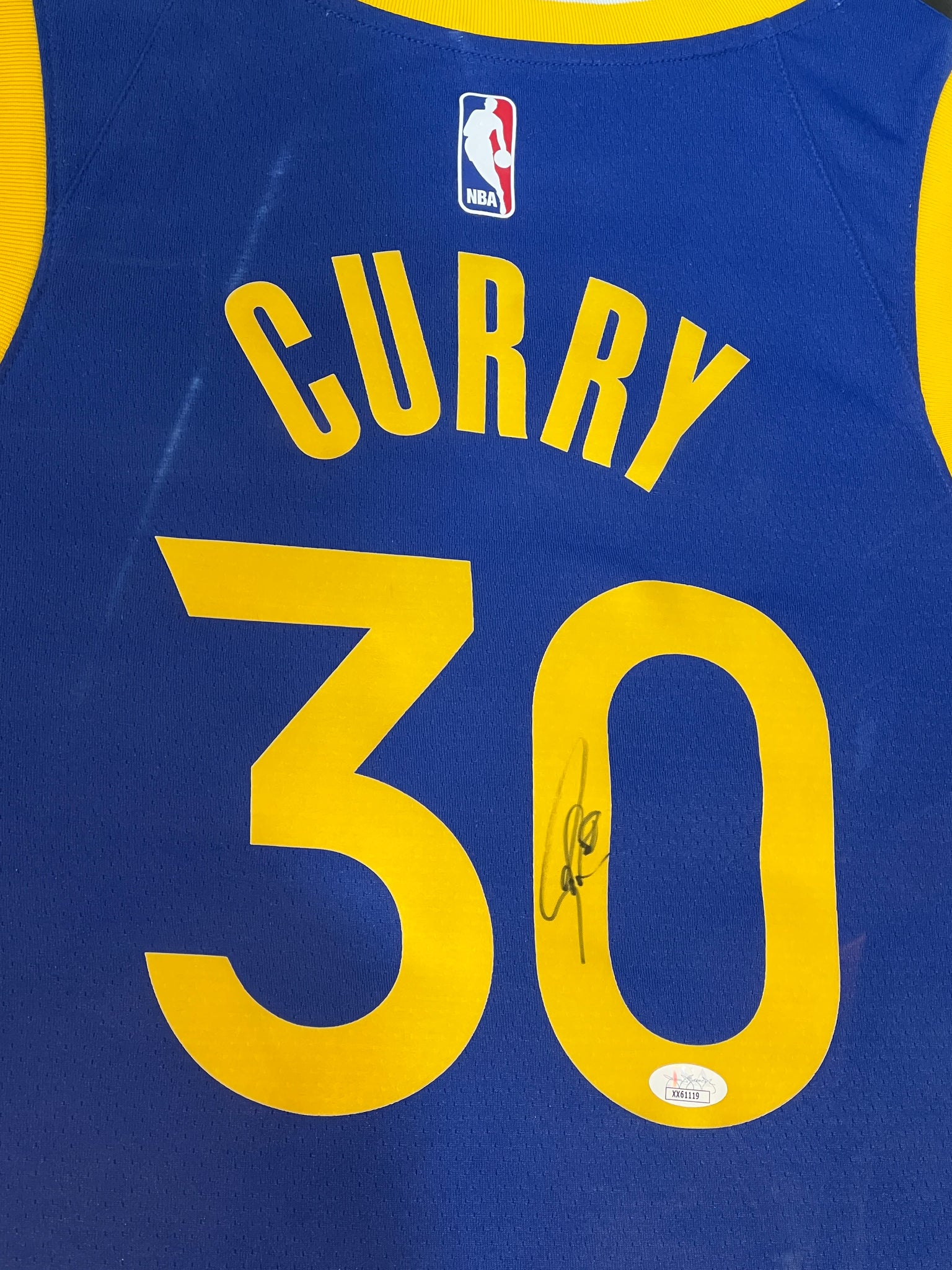 Stephen Curry Golden State Warriors Autographed Royal Nike 2019/20 Swingman  Jersey