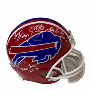 Casco Proline Throwback / Bills / Kelly, Thurman, Reed, Marv Levy, y Bruce Smith (Hof Inscrptions)
